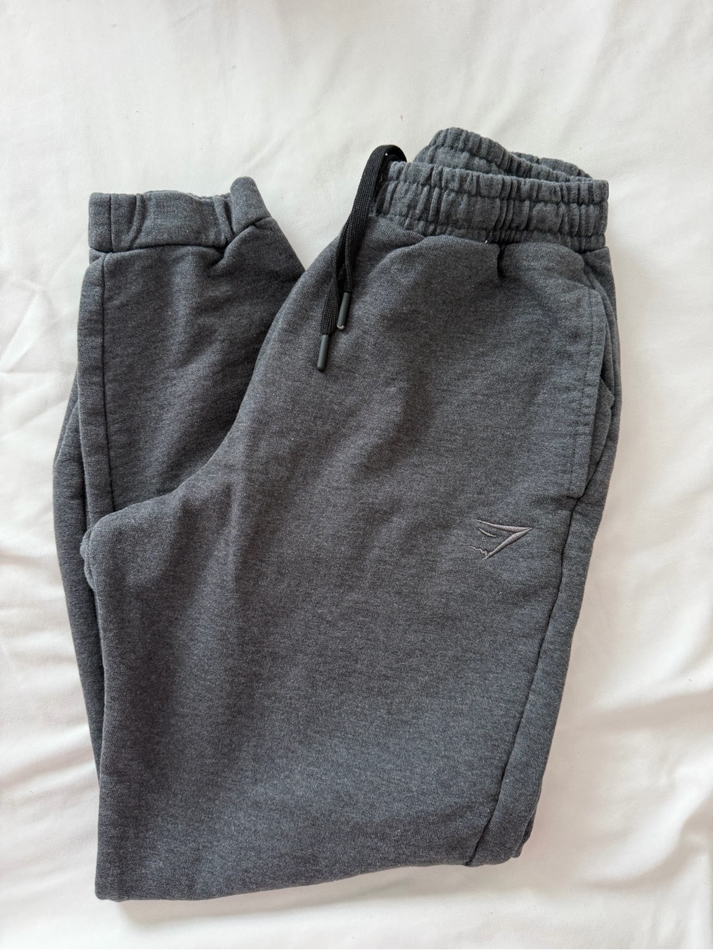Gymshark Charcoal Gray Fleece Joggers with Drawcord